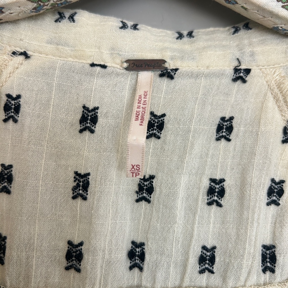 Free People Cotton Cream Jumpsuit with Black Pattern - Picture 7 of 11